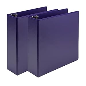 Samsill Earth’s Choice, Durable Fashion Color 3 Ring View Binder, 3 Inch Round Ring, Up to 25% Plant Based Plastic, Eco-Friendly, USDA Certified Biobased, Purple, Value 2 Pack (U86808) | Amazon price tracker / tracking, Amazon price history charts, Amazon price watches, Amazon price drop alerts