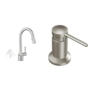 Moen Adler Touchless Spot Resist Stainless Kitchen Pulldown Faucet, 87233EWSRS + Moen Spot Resist Stainless Kitchen Soap Dispenser, 3942SRS | Amazon price tracker / tracking, Amazon price history charts, Amazon price watches, Amazon price drop alerts