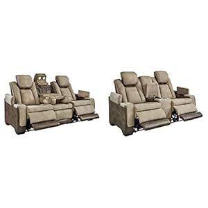 Signature Design by Ashley Next-Gen DuraPella Power Reclining Sofa with Adjustable Headrest, Sand & Next-Gen DuraPella Power Reclining Loveseat with Console & Adjustable Headrest, Sand | Amazon price tracker / tracking, Amazon price history charts, Amazon price watches, Amazon price drop alerts