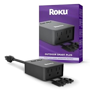 Roku Smart Home Outdoor Smart Plug - WiFi Smart Plugs Works with Alexa & Google Assistant, No Hub Required - IP64 Weather Resistance, Custom Scheduling Timer & Independent Outlets - Smart Home Product | Amazon price tracker / tracking, Amazon price history charts, Amazon price watches, Amazon price drop alerts