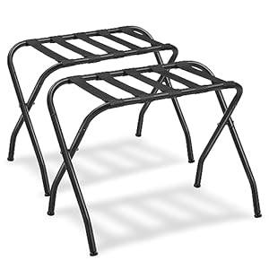 SONGMICS Luggage Rack, Pack of 2, Luggage Racks for Guest Room, Suitcase Stand, Steel Frame, Foldable, for Bedroom, Black URLR64B-2 | Amazon price tracker / tracking, Amazon price history charts, Amazon price watches, Amazon price drop alerts