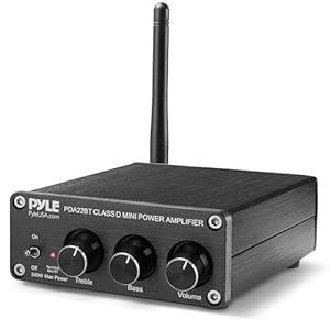 Pyle Compact Powerful Home Audio Amplifier Receiver Mini with Bluetooth 5.0 Desktop Blue Series 2 x 100 Watt for Home Speakers w/Bass &Treble Control - PDA22BT | Amazon price tracker / tracking, Amazon price history charts, Amazon price watches, Amazon price drop alerts