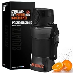 SQUATZ 17 Oz Poseidon Series Water Bottle for Protein and Fruit Shakes - Premium Quality Wide Mouth Gym Flask Fruit Infuser Strainer, Carrying Strap, Leak Resistance, No Condensation Sleeve | Amazon price tracker / tracking, Amazon price history charts, Amazon price watches, Amazon price drop alerts