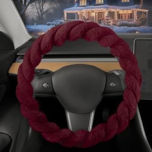 Carbella Twisted Fur Red Steering Wheel Cover, Standard 15 Inch Size Fits Most Vehicles, Fuzzy Fluffy Car Steering Cover with Soft Faux Fur Touch, Car Accessories for Women | Amazon price tracker / tracking, Amazon price history charts, Amazon price watches, Amazon price drop alerts