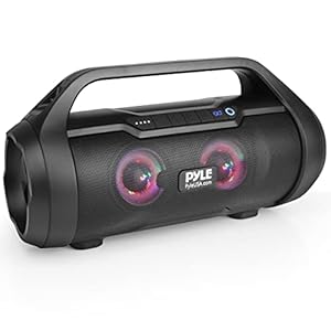 Pyle Wireless Portable Bluetooth Boombox Speaker - 40W Max 2.0CH Rechargeable Boom Box Speaker Portable Barrel Loud Stereo System with AUX Input/USB/SD/Fm Radio, 3" Subwoofer, Voice Control - PBMWP185 | Amazon price tracker / tracking, Amazon price history charts, Amazon price watches, Amazon price drop alerts