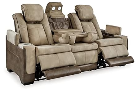 Signature Design by Ashley Next-Gen DuraPella Power Reclining Sofa with Adjustable Headrest, Sand | Amazon price tracker / tracking, Amazon price history charts, Amazon price watches, Amazon price drop alerts