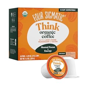 Four Sigmatic Mushroom Coffee K-Cups | Organic and Fair Trade Dark Roast Coffee with Lion’s Mane Mushroom Powder & Yacon | Focus & Immune Support | Vegan & Keto | Sustainable Pods | 24 Count. | Amazon price tracker / tracking, Amazon price history charts, Amazon price watches, Amazon price drop alerts