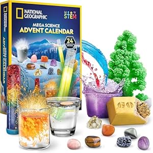 NATIONAL GEOGRAPHIC Science Kit & Rock Collection Advent Calendar 2024 – Jumbo Advent Calendar with 24 Days of Science Experiments, Gemstones & More for Kids, STEM Projects for Kids Ages 8-12 | Amazon price tracker / tracking, Amazon price history charts, Amazon price watches, Amazon price drop alerts