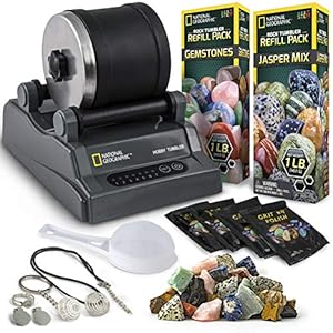 National Geographic Hobby Rock Tumbler Kit - Rock Polisher for Kids & Adults, Noise-Reduced Barrel, Grit, 2.5 Pounds Raw Gemstone & Jasper Mix, Great STEM Hobby Kit | Amazon price tracker / tracking, Amazon price history charts, Amazon price watches, Amazon price drop alerts