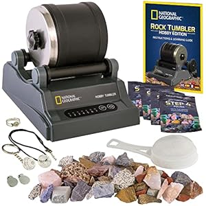 National Geographic Rock Tumbler Kit – Hobby Edition Includes Rough Gemstones, and 4 Polishing Grits, Great STEM Science Kit for Geology Enthusiasts, Rock Polisher for Kids and Adults | Amazon price tracker / tracking, Amazon price history charts, Amazon price watches, Amazon price drop alerts