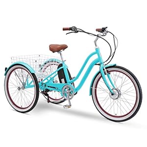 sixthreezero EVRYjourney Adult Electric Tricycle, 7-Speed Step Through eTrike 3 Wheel eBike, 250 Watt Motor, 26 Inch Wheels, Teal | Amazon price tracker / tracking, Amazon price history charts, Amazon price watches, Amazon price drop alerts