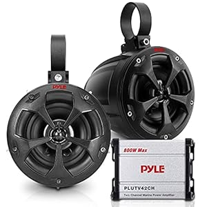 Pyle Waterproof Off-Road Speakers w/ ​Amplifier - 4" 800W 2-Channel Marine Grade Waketower Speakers System Full Range Outdoor Audio Stereo Speaker for ATV, UTV, Quad, Jeep, Boat - Pyle PLUTV42CH.5 | Amazon price tracker / tracking, Amazon price history charts, Amazon price watches, Amazon price drop alerts