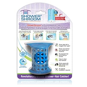 ShowerShroom the Revolutionary 2" Stand-Up Shower Stall Drain Protector Hair Catcher/Strainer, Blue | Amazon price tracker / tracking, Amazon price history charts, Amazon price watches, Amazon price drop alerts