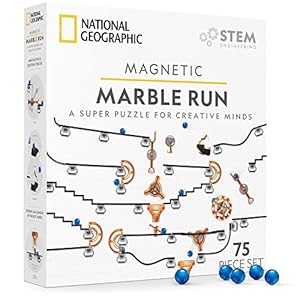 NATIONAL GEOGRAPHIC Magnetic Marble Run - 75-Piece STEM Building Set for Kids & Adults with Magnetic Track & Trick Pieces & Marbles for Building A Marble Maze, STEM Project (Amazon Exclusive) | Amazon price tracker / tracking, Amazon price history charts, Amazon price watches, Amazon price drop alerts