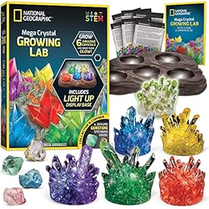 NATIONAL GEOGRAPHIC Mega Crystal Growing Kit - Grow 6 Crystals with Light-Up Stand, Science Gifts for Kids 8-12 | Amazon price tracker / tracking, Amazon price history charts, Amazon price watches, Amazon price drop alerts