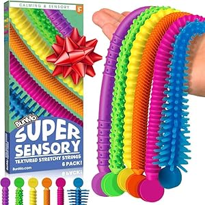 BUNMO Stocking Stuffers for Kids - Stretchy Sensory Strings - Stimulating & Addictive Sensory Toys for Kids - Stocking Stuffers for Boys and Girls - Non Mouthable Toy - Super Sensory 6 Pack | Amazon price tracker / tracking, Amazon price history charts, Amazon price watches, Amazon price drop alerts